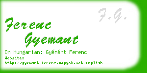 ferenc gyemant business card