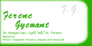 ferenc gyemant business card